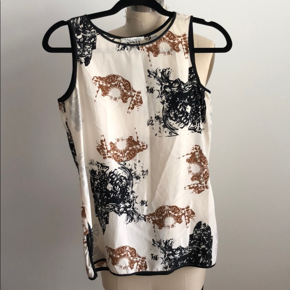 Tahari Printed Silk tank top